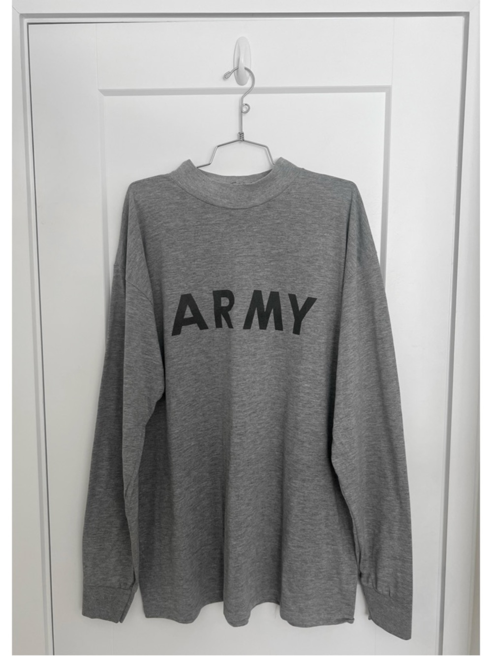 Vintage US Army Heather Grey Mock Neck Longsleeve